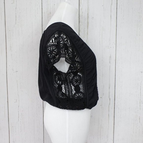 Free People Lace Front Bubble Crop Top - Picture 4 of 11